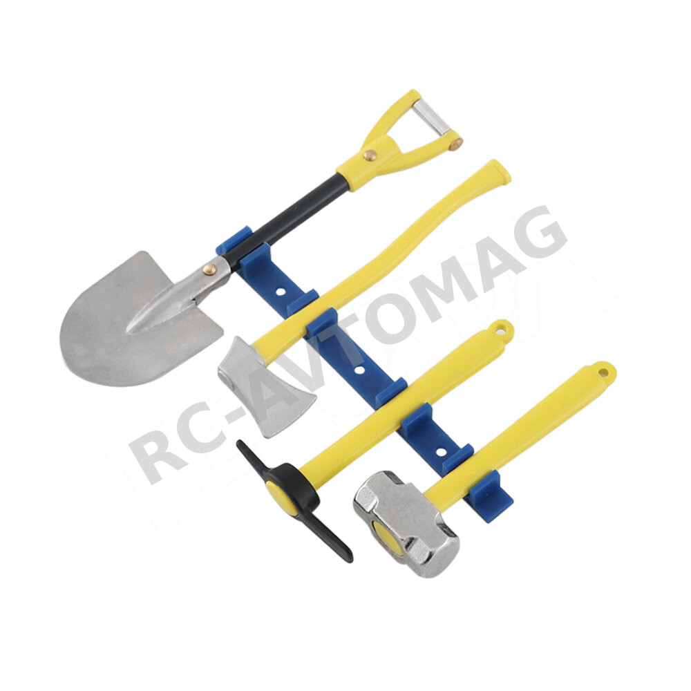 Набор масштабный RC Turn (#RTSM0106B2) Metal Hammer Pickaxe Axe and Shovel for 1/10 RC Crawler