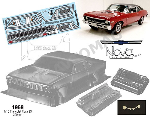 Кузов TeamC (#TC1969) Chevrolet Nova SS 200mm 1/10