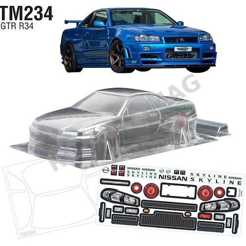 Кузов TeamC (#TM234) Mini Nissan GTR R34  210mm 1/10