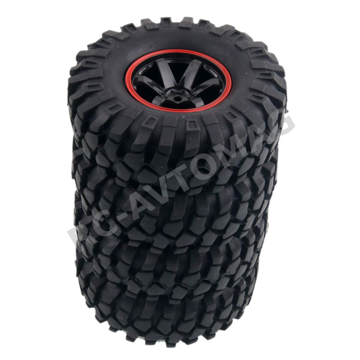 Колёса внедорожные RC4X4 (#H350-7007R) Tire/Wheel Black/Red 1.9 108mm 4in