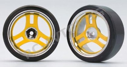 Колёса для дрифта Yokomo (#ZR-DR15Y) ADVAN Super Racing Ver.2 for drift car (with Zero One R tire) Premounted ZR-01R Advan Yellow
