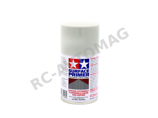 Грунтовка-спрей аэрозольная (серая) Tamiya (#87026) Surface Primer For Plastic end Metal (Gray)