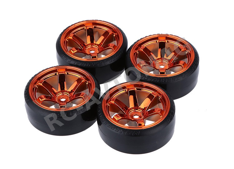 Колеса HSP (#O1CN01OR) A1 - Orange 1/10 Drifting Tires 62*26mm Hex 12mm Hub