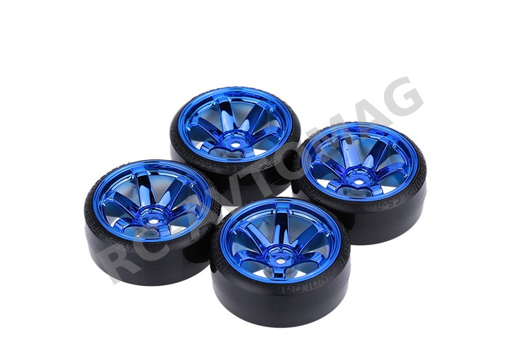 Колеса HSP (#O1CN01BL) A1 - Blue 1/10 Drifting Tires 62*26mm Hex 12mm Hub