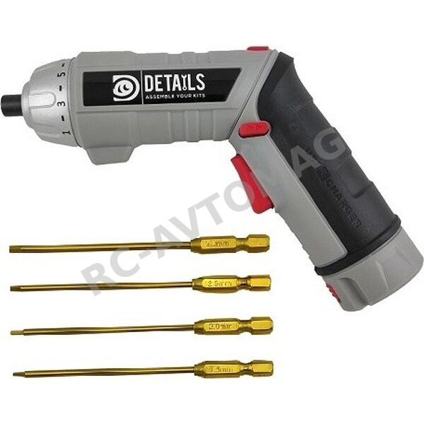 Набор шестигранников RCTurn (#RTT01002) P6 RC Power Tool 3.6v Electric Mini Screwdriver wite Premium Chuck 6.35mm Hex Tit-Coated