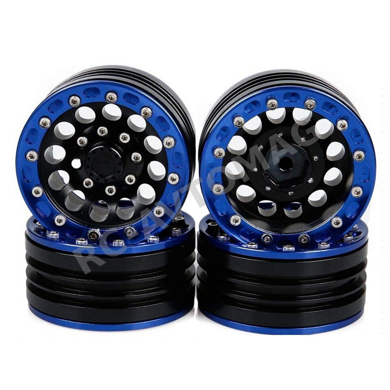 Диски бедлоки RC Turn (#RTCW02001) 1.9" Aluminum Beadlock Crawler Wheels 4pcs - Blue Ring