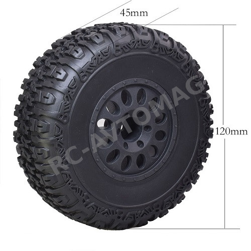 Колёса внедорожные RC4X4 (#RCW8/R1/120B) Tire/Wheel Black  120mm 4in