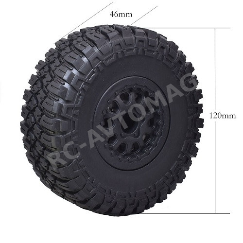 Колёса внедорожные RC4X4 (#RCW8/R3/120A) Tire/Wheel Black  120mm 4in