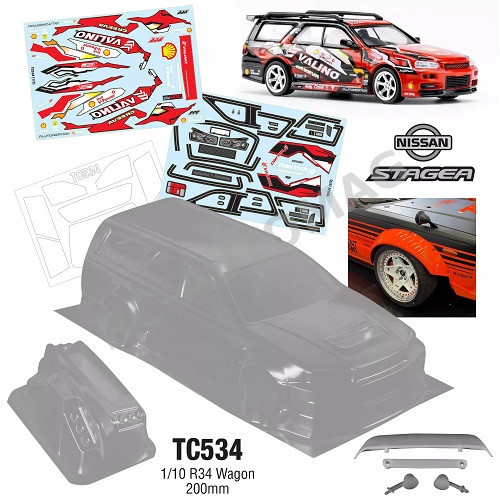 Кузов TeamC (#TC534) 1/10 Nissan R34 Wagon, 200mm