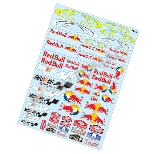 Наклейки TeamC (#TC922) 1/10 Rally Art Sticker, A4 Red Bull