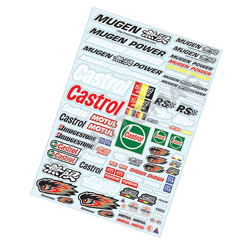 Наклейки TeamC (#TC904) 1/10 Castrol Mugen Sticker, A4