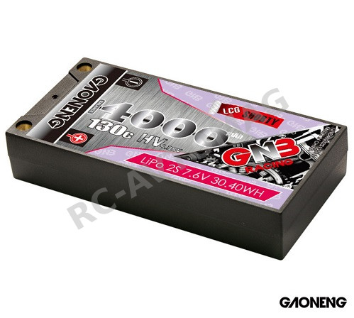 Аккумулятор Li-Po GAONENG (#GNB40002S130iHV) GNB Shorty Lipo 4000MAH 2S 7.6V 130C