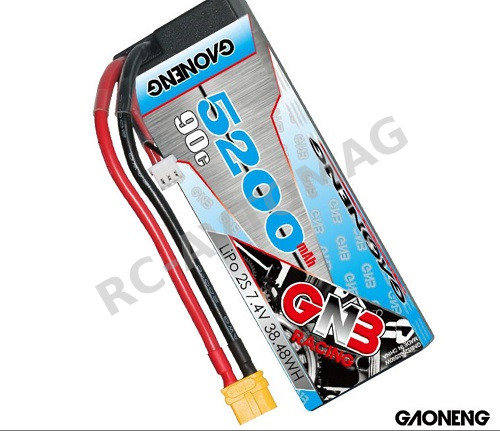 Аккумулятор Li-Po GAONENG (#GNB5200/90-2S) GNB Lipo 5200MAH 2S 7.4V 90C