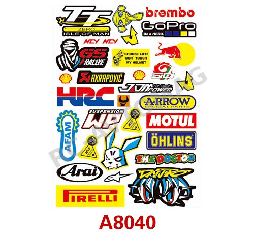 Наклейки масштабные Panda Brother (#A8040)  RC Art Sticker/ A4 1/10