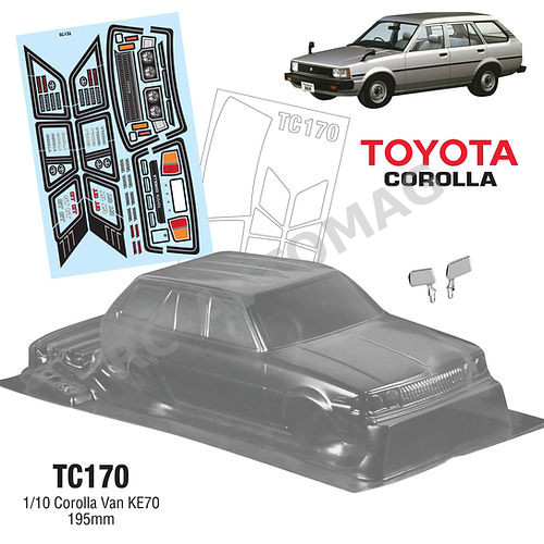 Кузов TeamC (#TC170) 14	1/10 Corolla VAN KE70, 195mm