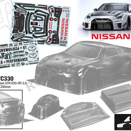 Кузов TeamC (#TC330) 1/10 LB Nissan GTR R3.0, 200mm