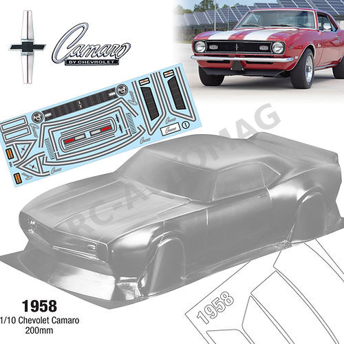 Кузов TeamC (#TC1958) 1/10 Chevrolet Camaro, 200mm