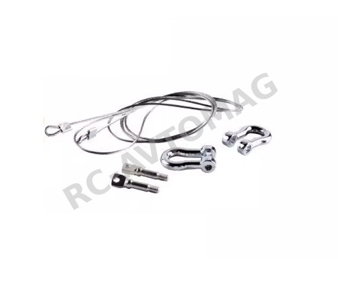 Тросс металлический с карабином RC Turn (#FZ00018R) 1/10 Scale RC Alloy Rope Chain and Hooks for Rock Crawler