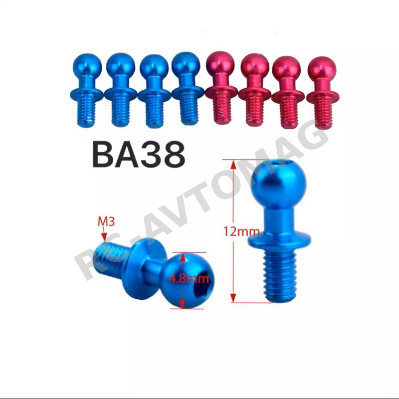 Шаровые HSP (#BA38) 4.8MM Ball Stud M3*5 (4 pcs)