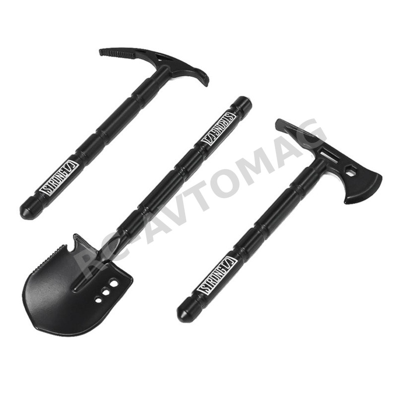 Набор масштабный RC4x4 (#Strong003) Metal Hammer Pickaxe Axe and Shovel for 1/10 RC Crawler