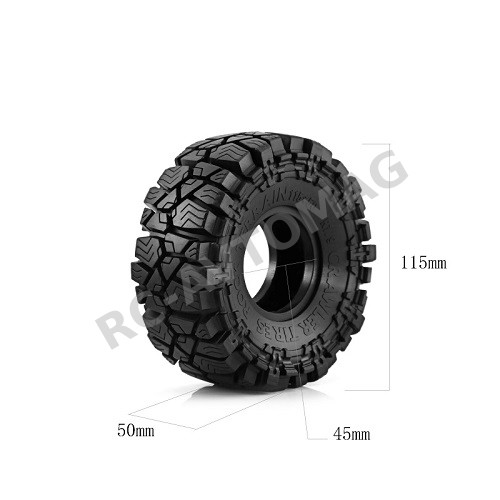 Шины внедорожные Off-Road RCTurn (#RTPA19A02) 1.9" (inch) Crawler Tires with Foam for 1/10 RC Crawler 120x47mm 4pcs/set