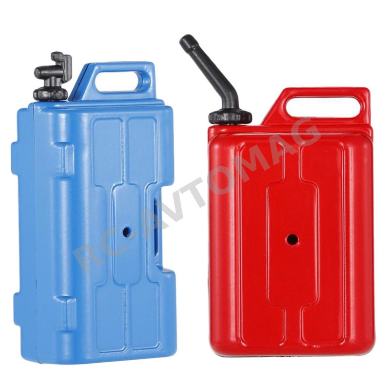 Топливная канистра масштабная имитация RCTurn (#RTSM117BUR) Plastic Scale Oil Tank for 1/10 RC Crawler: Blue&Red 25.5x18x53mm 25.5x18x49mm