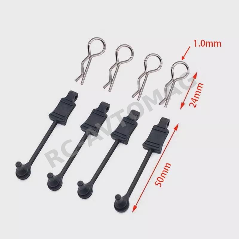 Клипсы RC-Avtomag (#AV02033R) Body Clips 1/10