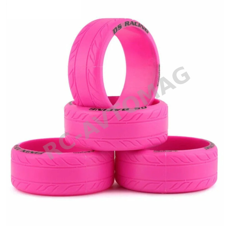 Шины для дрифта DS Racing (#LF-3PK) 1/10 Drift Tires set PINK Finix (4 pcs.)