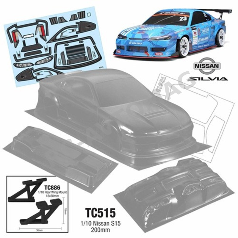 Кузов TeamC (#TC515) 1/10 Nissan S15, 200mm