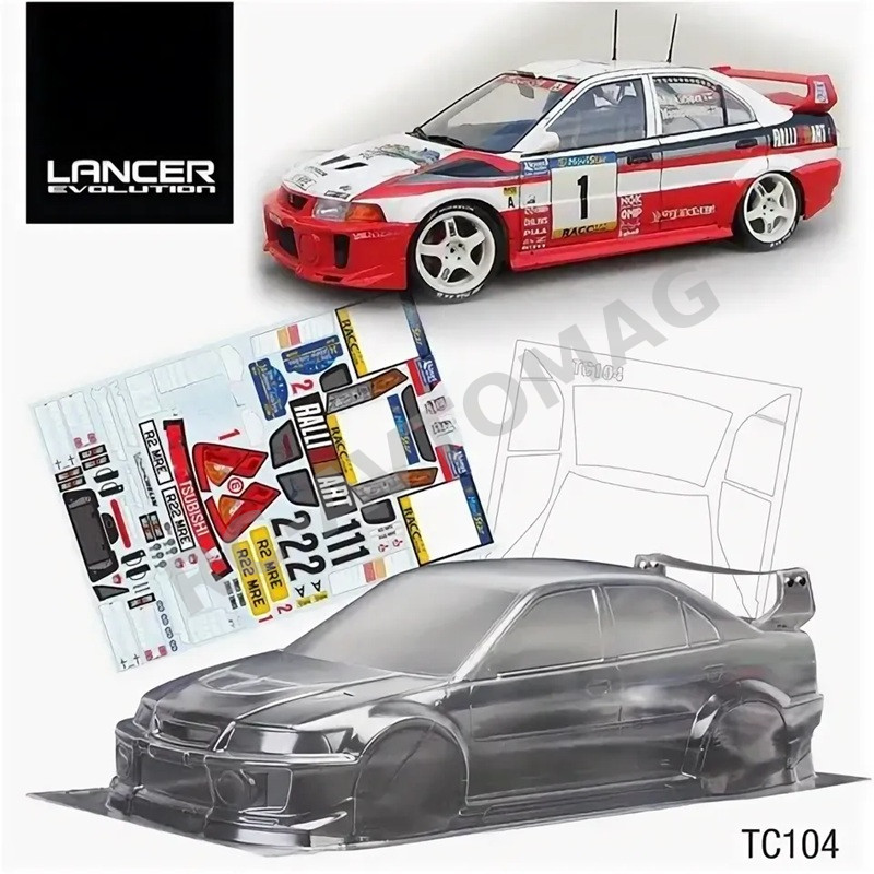 Кузов TeamC (#TC104) 1/10 Lancer WRC, 190mm