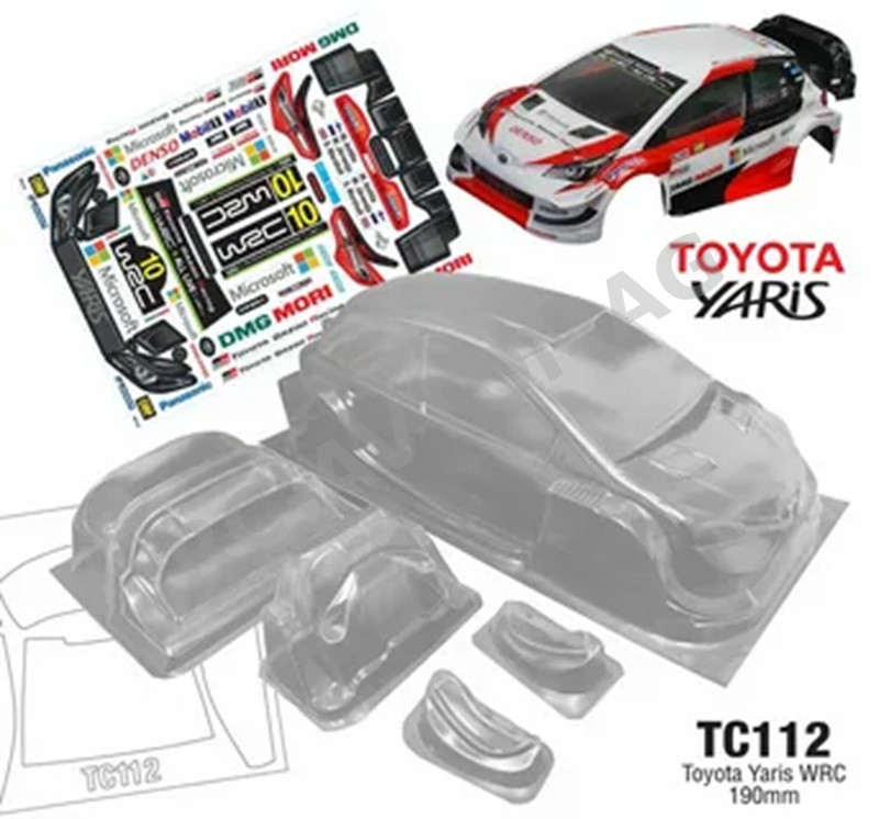 Кузов TeamC (#TC112) 1/10 Yaris WRC, 200mm