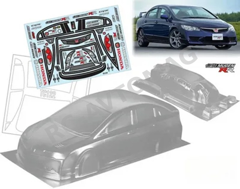 Кузов TeamC (#TC122) 1/10 Honda Civic FD2, 190mm