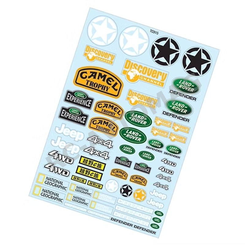 Наклейки TeamC (#TC915) 1/10 Crawler Sticker, A4