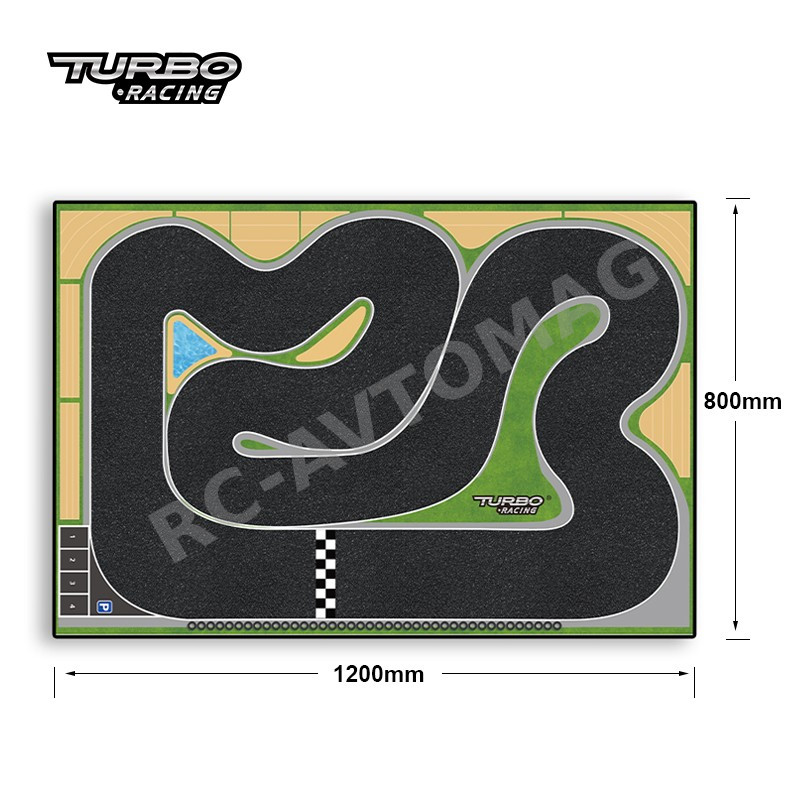 Трасса для шоссейно-кольцевых гонок TurboRacing (#760050) Mini Car Race Track Mat 1/76