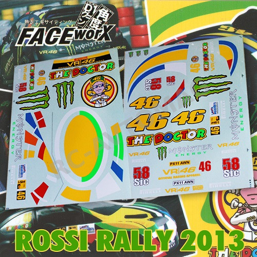 Наклейки FaceWorx (#074081) ROSSI RALLY 2013