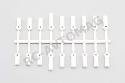Шаровые наконечники Yokomo (#DRB-206W) Rod End Plastic Parts (White) for DRB
