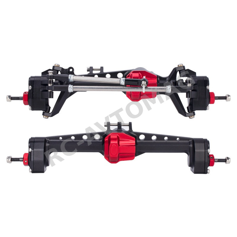 Мосты металлические перед/зад SCX-10 RC-Avtomag (#AV-S3015) Aluminum Front&Rear Axles B: Black and Red SCX10