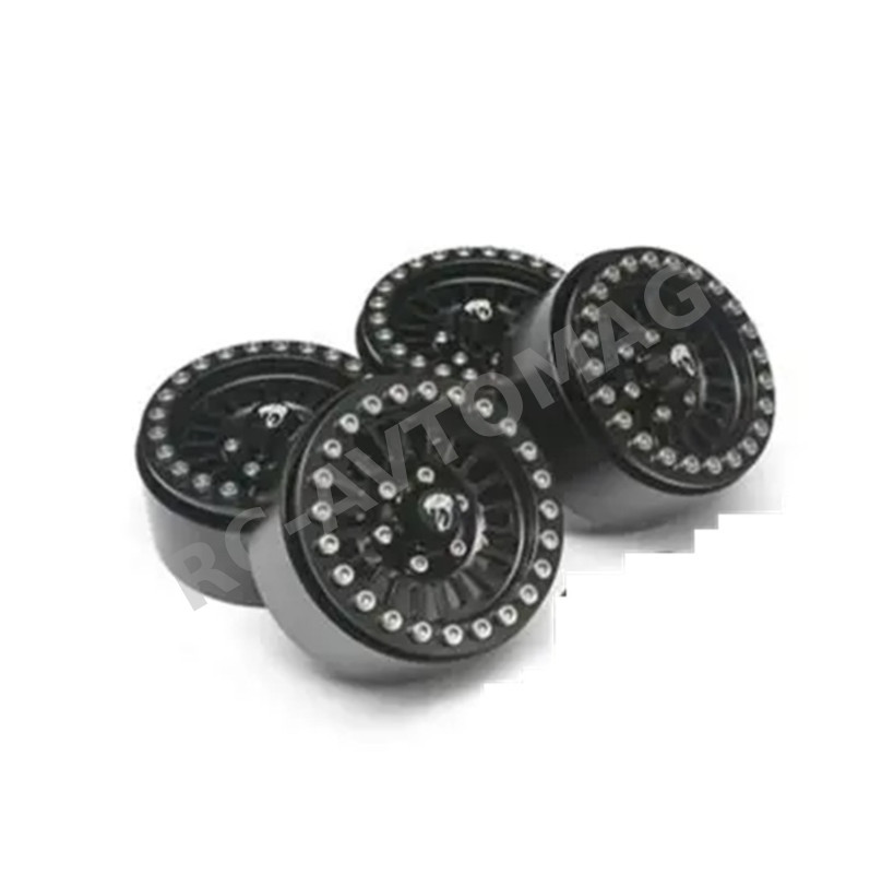 Диски бедлоки RC-Avtomag (#AV-CW03007) 1.9" Aluminum Beadlock Crawler Wheels 4pcs -Flower Black Color
