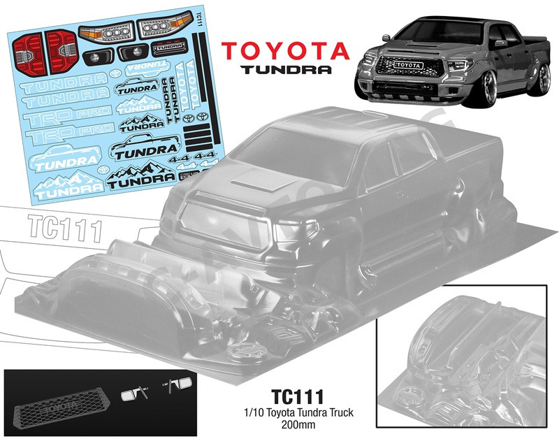 Кузов TeamC (#TC111) 1/10 Toyota Tundra, 200mm