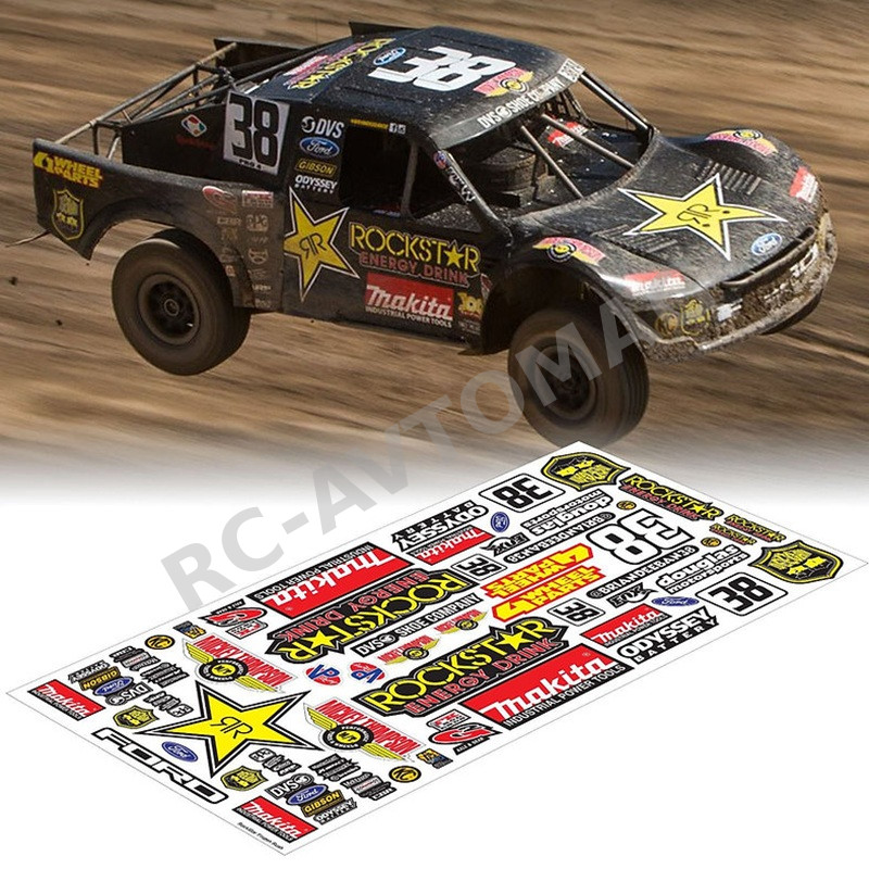 Наклейки TeamC (#TS501) Rockstar SC Sticker, 20x40cm