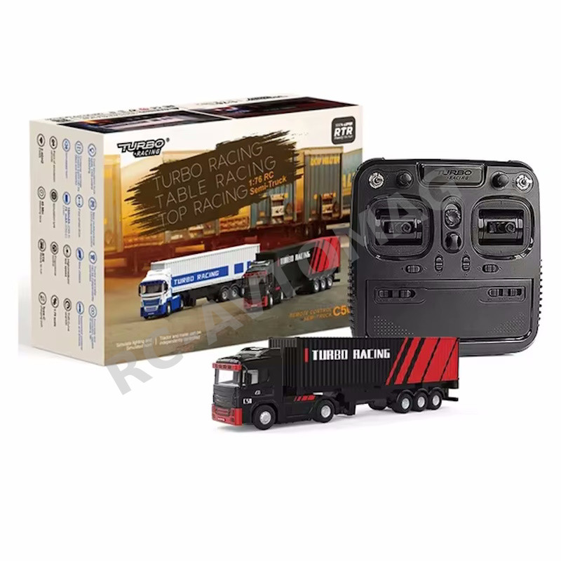 Радиоуправляемая модель грузовика с прицепом TurboRacing (#C50C+T) 4WD 1:76 RTR 2.4GHz