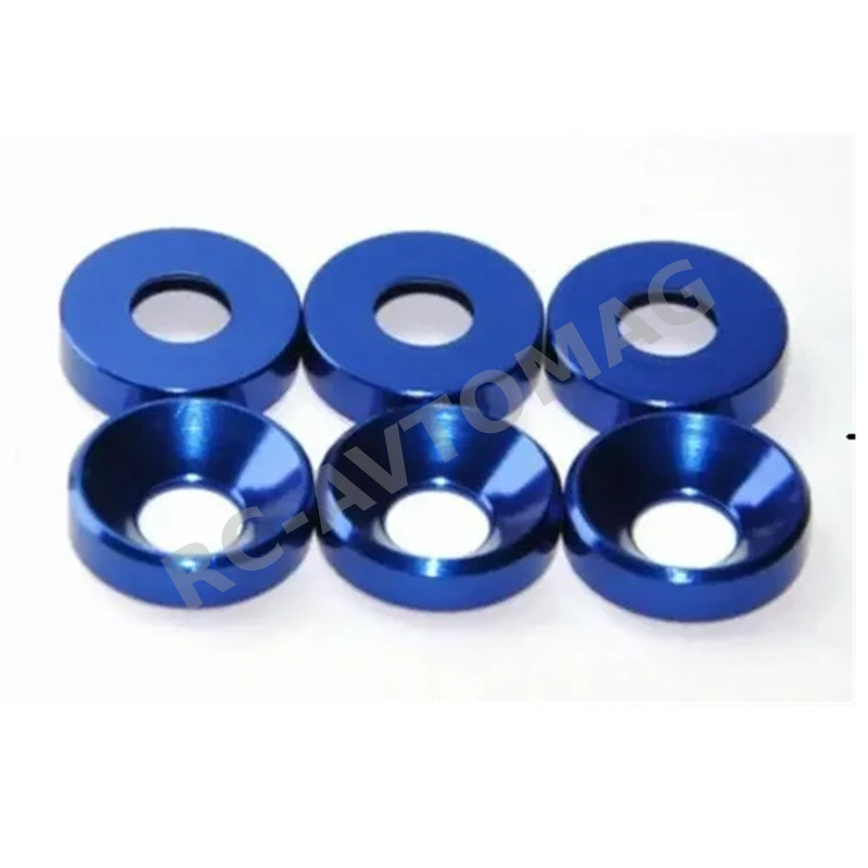 Набор шайб RC Turn (#RTEL312A02) Alloy M2.5/M3/M4 Spacer and Wheel Nut Box - Blue