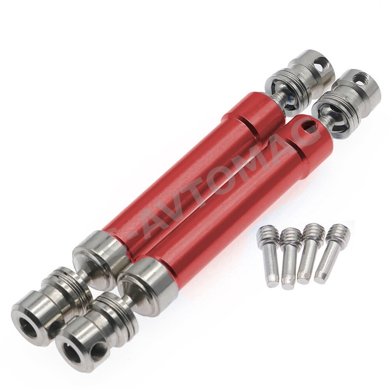 Кардан телескопический RC Turn (#RTUP02002) Alloy Center Driveshaft CVD Set with 4pcs M4 Screw Shaft for SCX10 II  90mm (-max120mm) 110mm (-max160mm) 2pcs/set, Dia: 10.5mm(12mm heads)