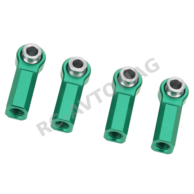 Алюминиевые наконечники тяг RC Turn (#RVP24B03BL) Aluminum Straight Link Steering Rod Ends with M4 CW Thread Bore for 1/10 RC Crawler 4pcs: Black