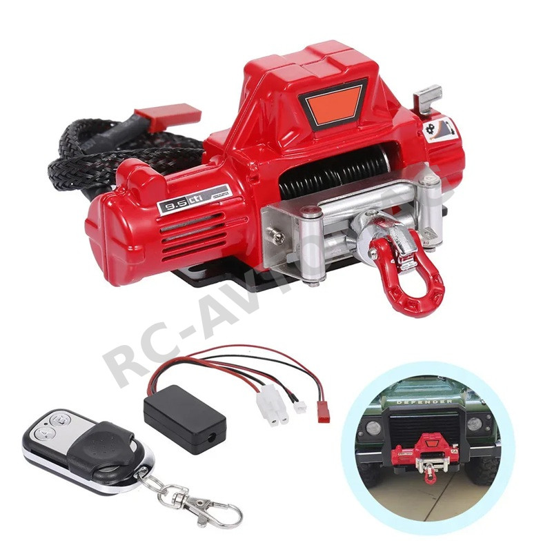 Лебёдка RCTurn (#RTEW011C2) Metal RC Crawler Mini Electric 1/10 Winch - Red