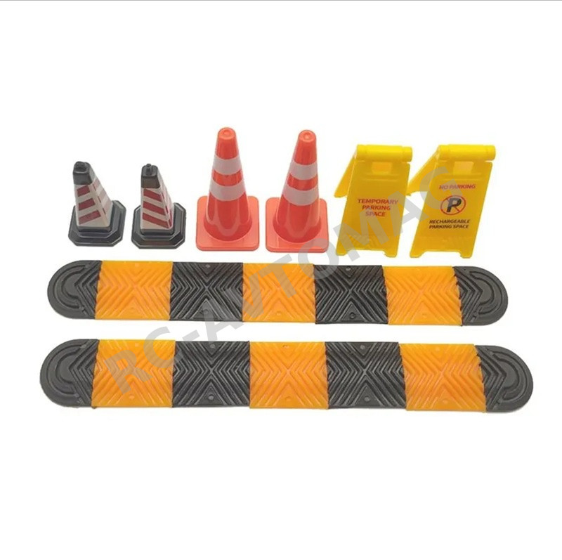 Аксессуары в масштабе RCTurn (#RTSM16V24) 1/18 1/24 Scale Accessories Speed Bumps / Traffic Cones / Parking Signs for RC Crawler