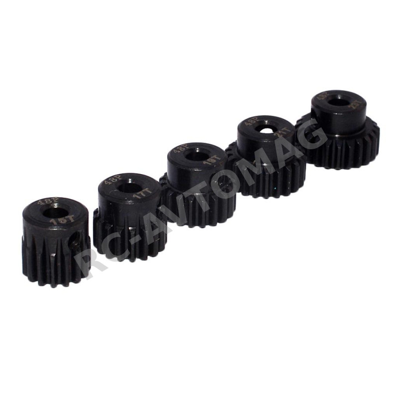 Пиньен RCTurn (#RTG01E23T) HSS 48DP Motor Pinions Gear -Black for 3.175 Shaft M3 Screw Hole with set screw for 1/10 RC Car (копия)