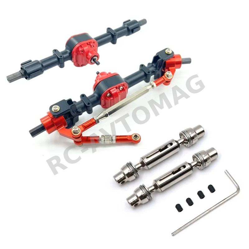 Мосты металлические перед/зад RC-Avtomag (#AV-S9015) Aluminum Front&Rear Axles B: Black and Red