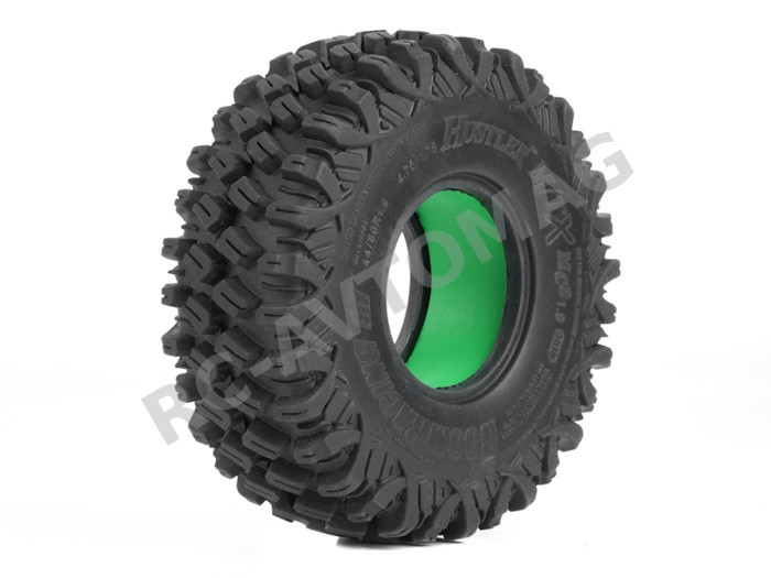 Шины Boom Racing (#BRTR19002-SS-RM) HUSTLER™ M/T Xtreme 1.9\" MC2 SNAIL SLIME™ Super Soft 4.75\"x1.75\" 120x44.5mm RC Crawler Tire + Rock Monster™ Green Foam Insert (2)