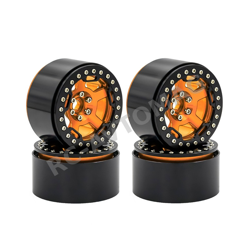 Диски бедлоки RC-Avtomag (#AV-221810OR) Металлические колёсные диски 2.2″, универсальные, для RC‑краулеров 1/8 и 1/10